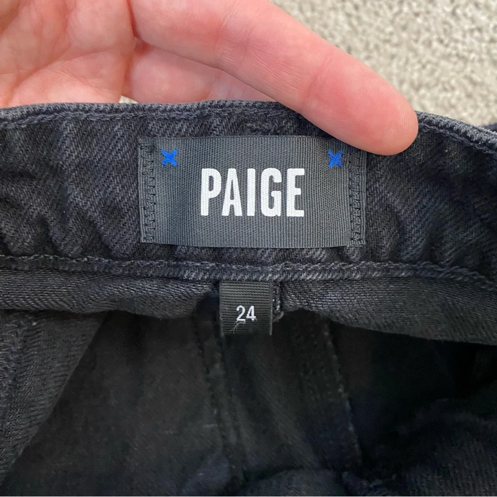 Paige‎ Relaxed Noella 32” Inseam Straight Leg Jeans Dark Dawn Distressed 24